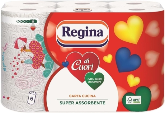 Carta Cucina Cuori di Regina x 6 rotoli